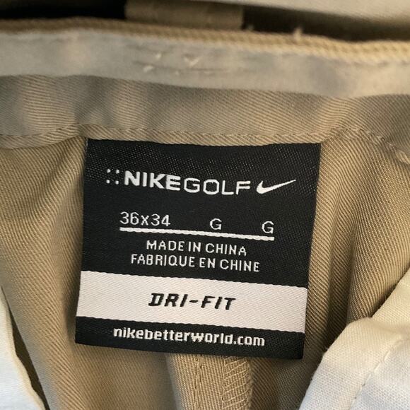 Nike Dri Fit Standard Fit Tan Golf Pants 36x34 - Picture 2 of 13